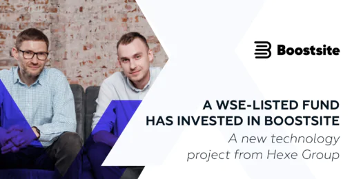 banner with text 'A WSE-listed fund has investerd in boostsite'