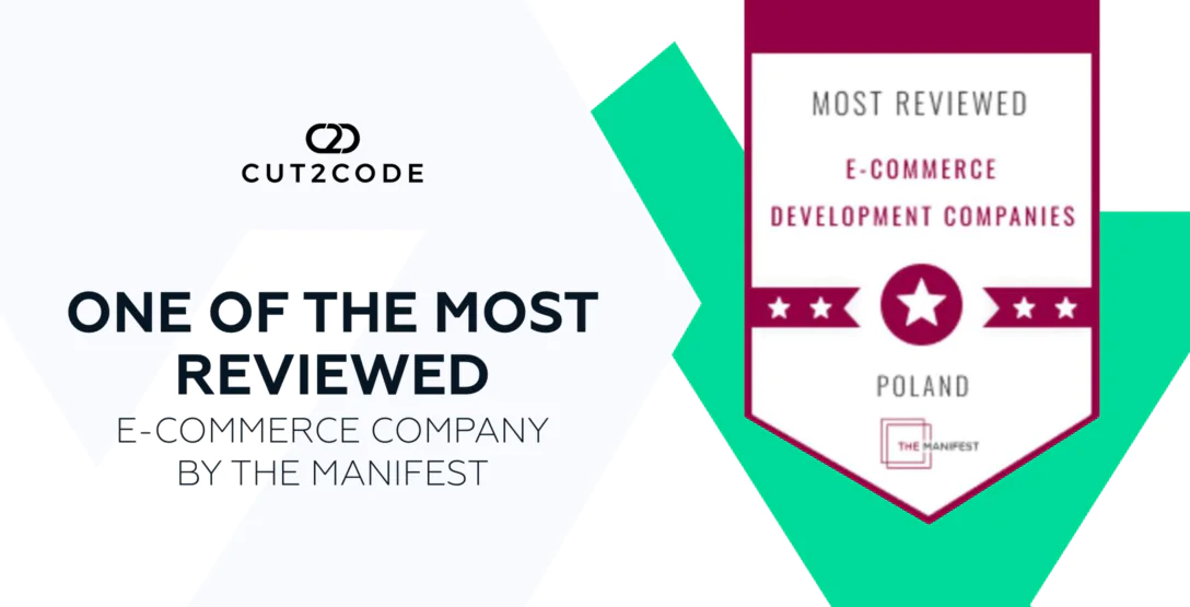 Banner with text 'One of the most reviewed e-commerce company by the manifest'